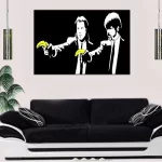 Banksy Pulp finction Banana Picture Paint Picture Reproduction Print On Framed Canvas Wall Art Home Decoration