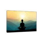 Girl Meditation Landscape Picture Photo Print Framed Canvas Wall Art Decor