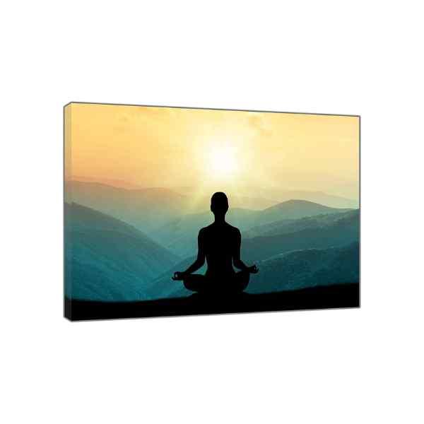 Girl Meditation Landscape Picture Photo Print Framed Canvas Wall Art Decor