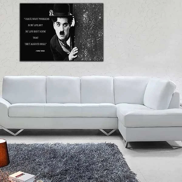 Charlie Caplin "Problems" Picture Print On Framed Canvas Wall Art Home Decoration