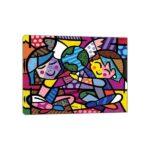 Children of The World Romeo Britto Picture Paint Picture Reproduction Print On Framed Canvas Wall Art Home Decoration