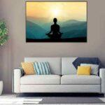 Girl Meditation Landscape Picture Photo Print Framed Canvas Wall Art Decor