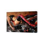 Sexy Girl On Motorbike Picture Print Framed Canvas Wall Art Decoration