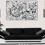 Jackson Pollock Black and White Picture Print On Framed Canvas Wall Art Home Decoration